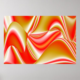 Liefde en Goud Abstract 3D Rainbowart Poster