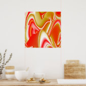 Liefde en Goud Abstract 3D Rainbowart Poster (Keuken)