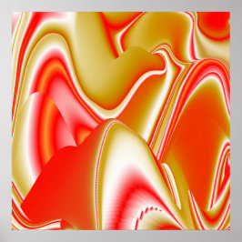 Liefde en Goud Abstract 3D Rainbowart Poster