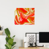 Liefde en Goud Abstract 3D Rainbowart Poster (Thuiskantoor)