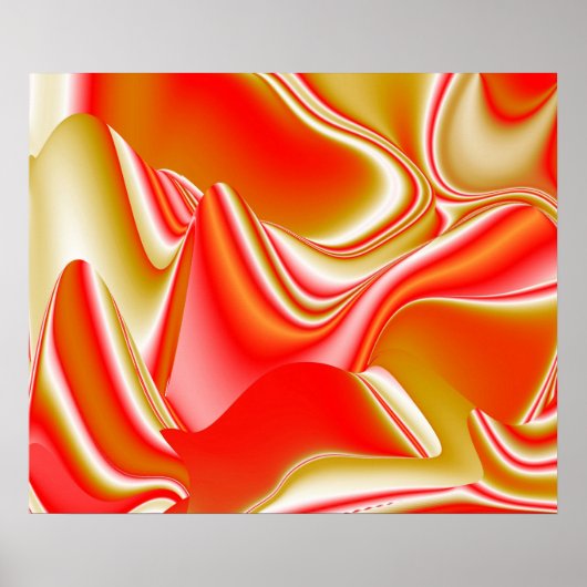 Liefde en Goud Abstract 3D Rainbowart Poster (Voorkant)