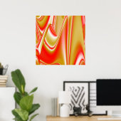 Liefde en Goud Abstract 3D Rainbowart Poster (Thuiskantoor)