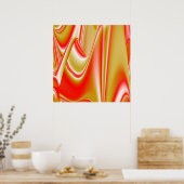 Liefde en Goud Abstract 3D Rainbowart Poster (Keuken)