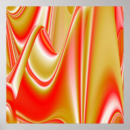 Liefde en Goud Abstract 3D Rainbowart Poster