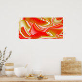 Liefde en Goud Abstract 3D Rainbowart Poster (Keuken)