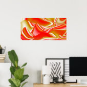 Liefde en Goud Abstract 3D Rainbowart Poster (Thuiskantoor)