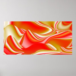 Liefde en Goud Abstract 3D Rainbowart Poster