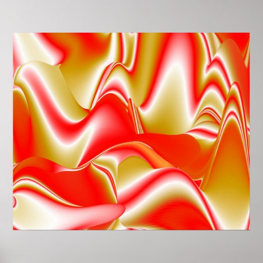 Liefde en Goud Abstract 3D Rainbowart Poster (Voorkant)
