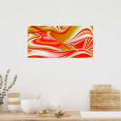 Liefde en Goud Abstract 3D Rainbowart Poster (Keuken)