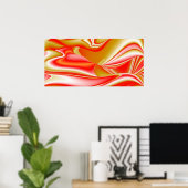 Liefde en Goud Abstract 3D Rainbowart Poster (Thuiskantoor)