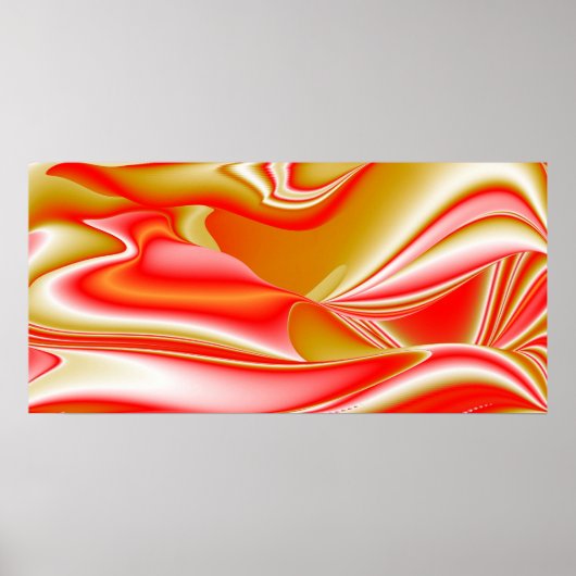 Liefde en Goud Abstract 3D Rainbowart Poster (Voorkant)