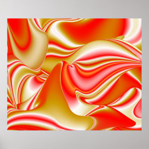 Liefde en Goud Abstract 3D Rainbowart Poster