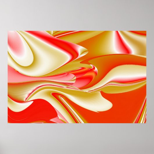 Liefde en Goud Abstract 3D Rainbowart Poster (Voorkant)