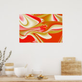 Liefde en Goud Abstract 3D Rainbowart Poster (Keuken)
