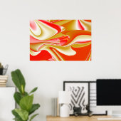 Liefde en Goud Abstract 3D Rainbowart Poster (Thuiskantoor)