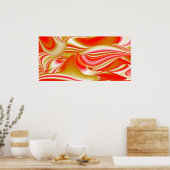 Liefde en Goud Abstract 3D Rainbowart Poster (Keuken)