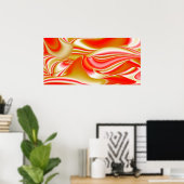 Liefde en Goud Abstract 3D Rainbowart Poster (Thuiskantoor)