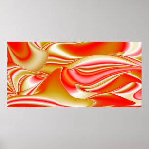 Liefde en Goud Abstract 3D Rainbowart Poster