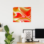 Liefde en Goud Abstract 3D Rainbowart Poster (Thuiskantoor)