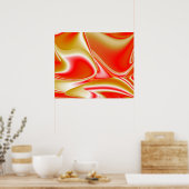 Liefde en Goud Abstract 3D Rainbowart Poster (Keuken)