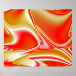 Liefde en Goud Abstract 3D Rainbowart Poster