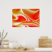 Liefde en Goud Abstract 3D Rainbowart Poster (Keuken)