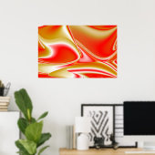 Liefde en Goud Abstract 3D Rainbowart Poster (Thuiskantoor)