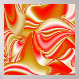 Liefde en Goud Abstract 3D Rainbowart Poster