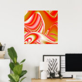 Liefde en Goud Abstract 3D Rainbowart Poster (Thuiskantoor)
