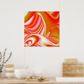 Liefde en Goud Abstract 3D Rainbowart Poster (Keuken)