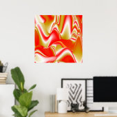 Liefde en Goud Abstract 3D Rainbowart Poster (Thuiskantoor)