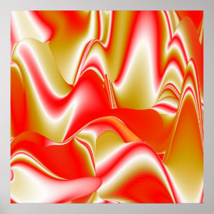 Liefde en Goud Abstract 3D Rainbowart Poster