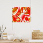 Liefde en Goud Abstract 3D Rainbowart Poster (Keuken)