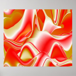 Liefde en Goud Abstract 3D Rainbowart Poster