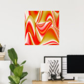 Liefde en Goud Abstract 3D Rainbowart Poster (Thuiskantoor)