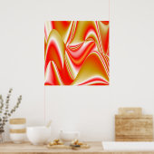 Liefde en Goud Abstract 3D Rainbowart Poster (Keuken)