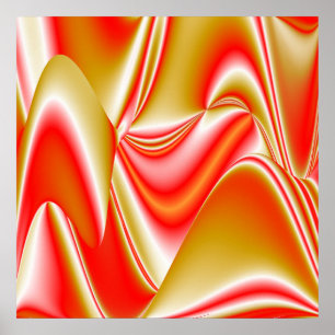 Liefde en Goud Abstract 3D Rainbowart Poster