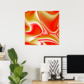 Liefde en Goud Abstract 3D Rainbowart Poster (Thuiskantoor)