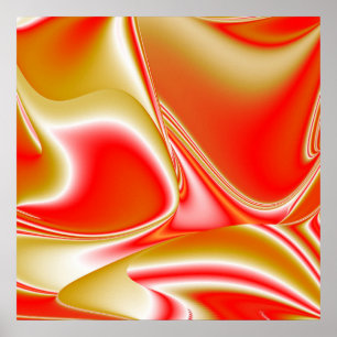 Liefde en Goud Abstract 3D Rainbowart Poster