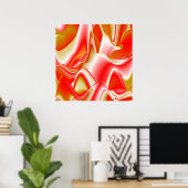 Liefde en Goud Abstract 3D Rainbowart Poster (Thuiskantoor)