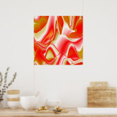 Liefde en Goud Abstract 3D Rainbowart Poster (Keuken)