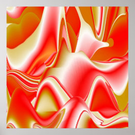 Liefde en Goud Abstract 3D Rainbowart Poster