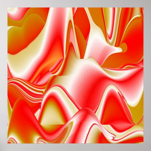 Liefde en Goud Abstract 3D Rainbowart Poster (Voorkant)