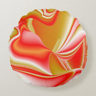 Liefde en Goud Abstract 3D Rainbowart Rond Kussen