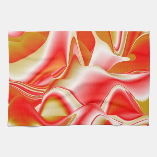 Liefde en Goud Abstract 3D Rainbowart Theedoek (Horizontaal)