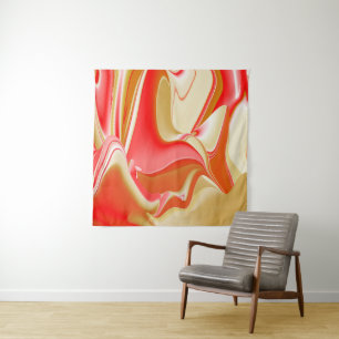 Liefde en Goud Abstract 3D Rainbowart Wandkleed