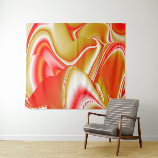 Liefde en Goud Abstract 3D Rainbowart Wandkleed (In Situ (horizontaal))