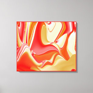 Liefde en Goud Abstracte 3D Regenboogkunst Canvas Afdruk