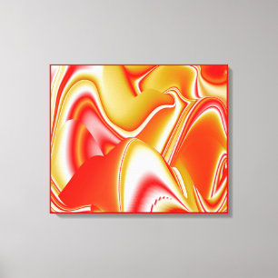 Liefde en Goud Abstracte 3D Regenboogkunst Canvas Afdruk