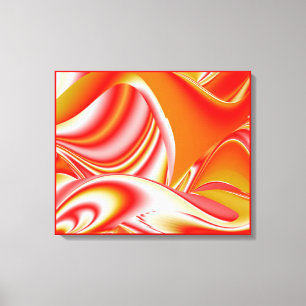 Liefde en Goud Abstracte 3D Regenboogkunst Canvas Afdruk